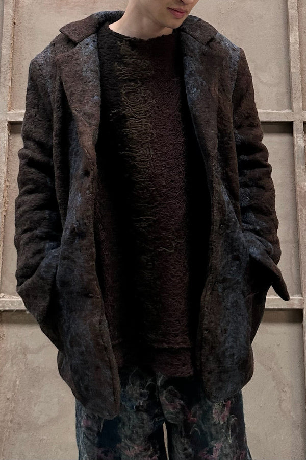 Vitelli lined dubu coat FW23_VIT0147_M12 purple gray